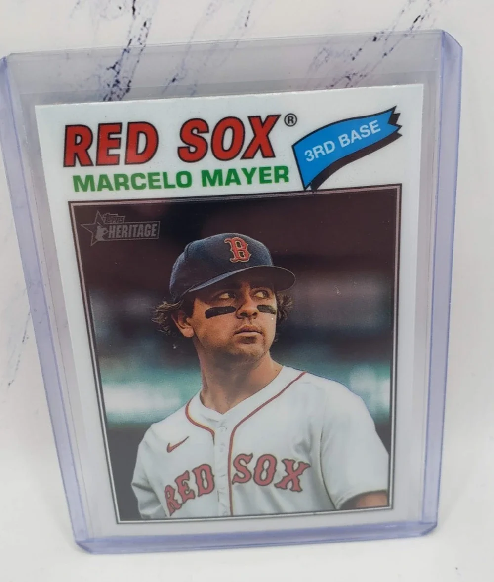 2026 Topps Heritage - #356 Marcelo Mayer SP Chrome Refractor Boston Red Sox